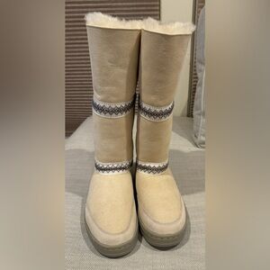 UGG Sundance Tall Revival White Braid Boots
